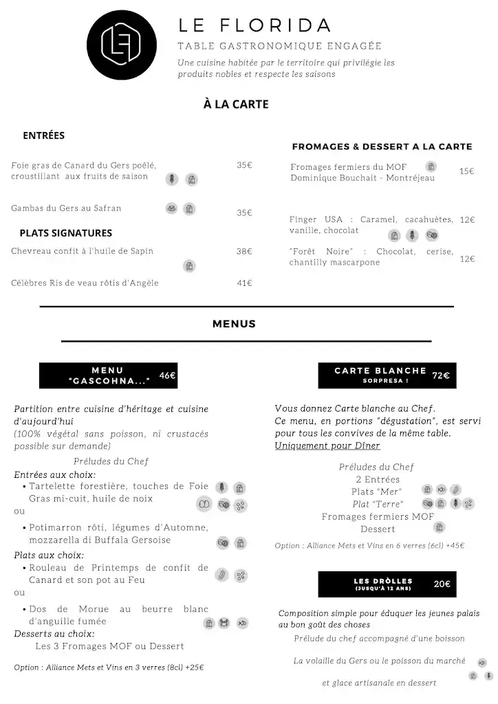 Menu_Restaurant Le Florida_Castéra-Verduzan_immagine_3