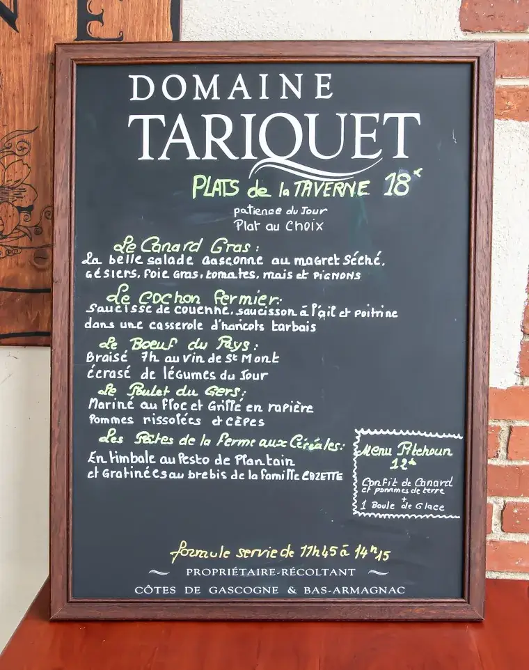 Menu_La Taverne de d'Artagnan_Lupiac_image_1