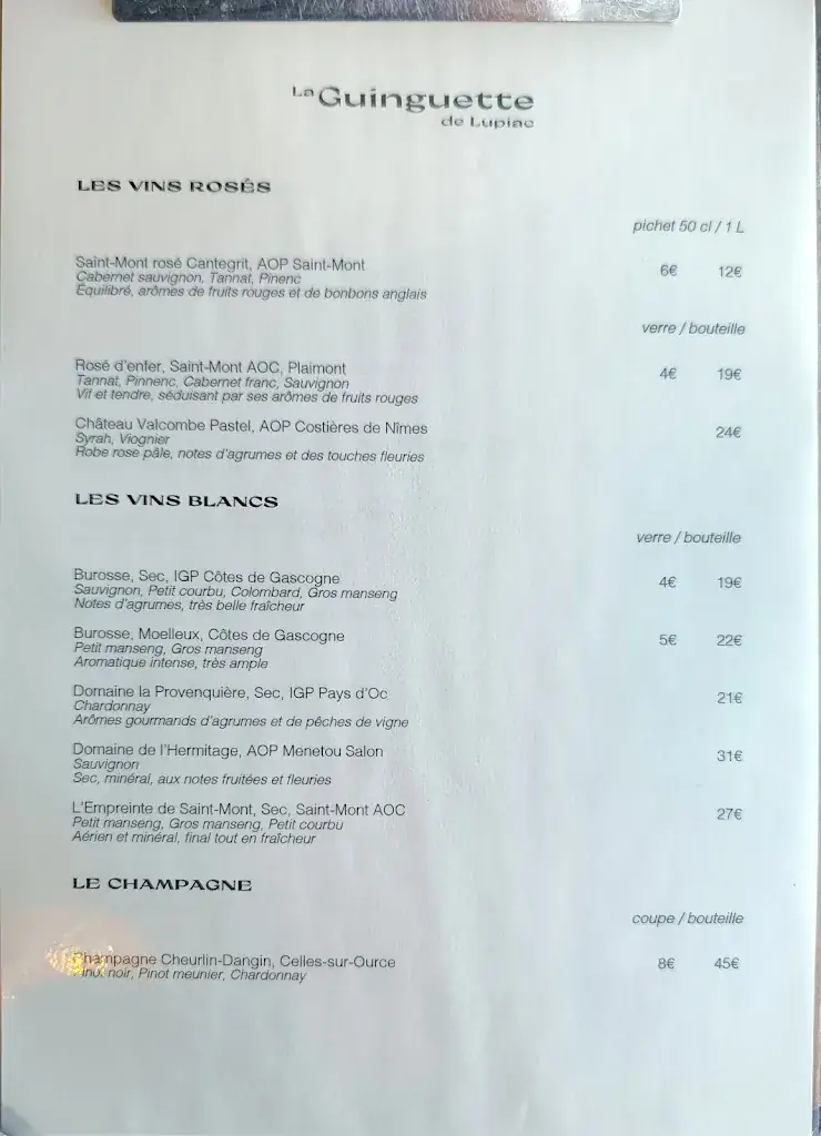 Menu_La Guinguette de Lupiac_Lupiac_image_3