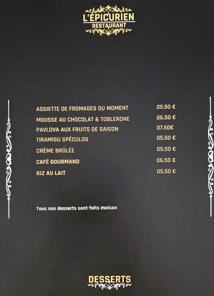 Menu_Restaurant L'Epicurien_Villefranche-de-Rouergue_immagine_4