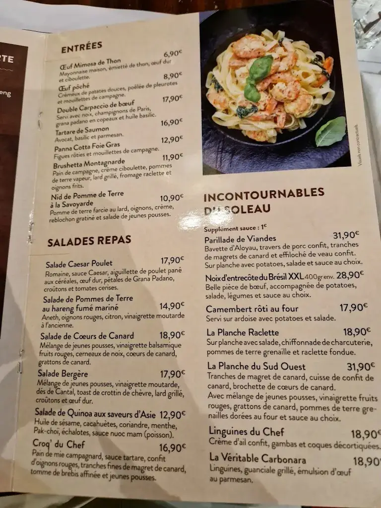 Menu_Le Soleau - Restaurant - Villeneuve-lès-Béziers_Villeneuve-lès-Béziers_image_4