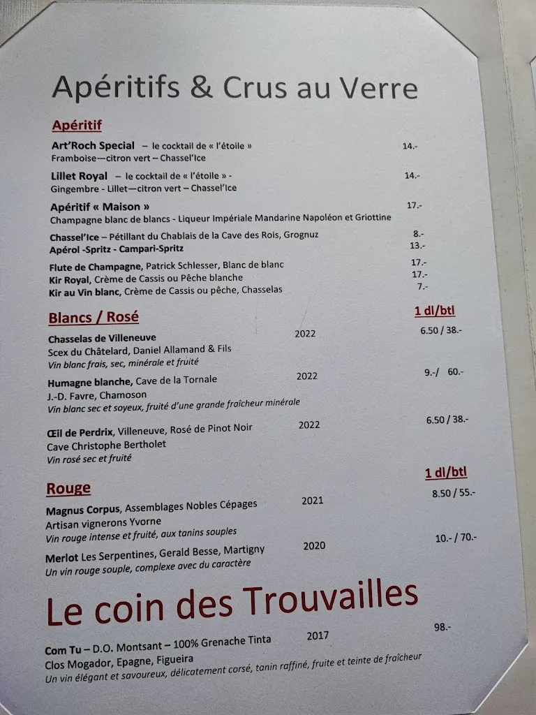 Menu_Restaurant de l'Etoile_Noville_immagine_2