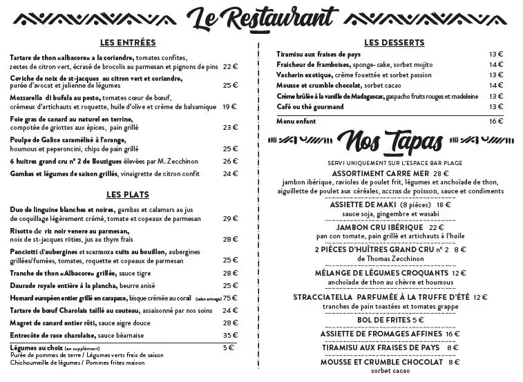Menu_Plage Restaurant Carré Mer_Villeneuve-lès-Maguelone_image_3