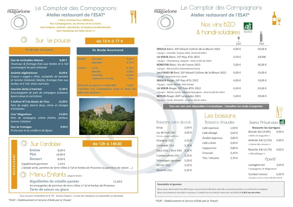 Menu_Le Comptoir Des Compagnons_Villeneuve-lès-Maguelone_image_1