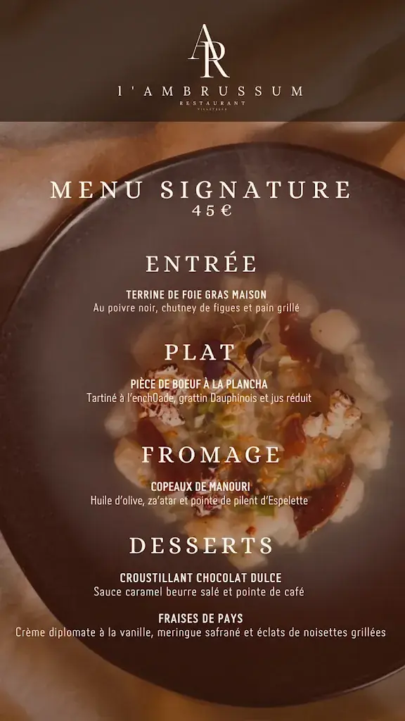 Menü_L’Ambrussum Restaurant_Villetelle_Bild_3