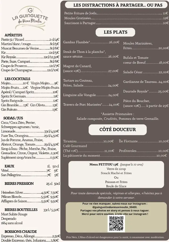 Menu_La Guinguette Du Vieux Moulin - Restaurant Villeneuve-Lès-Avignon_Villeneuve-lès-Avignon_image_1