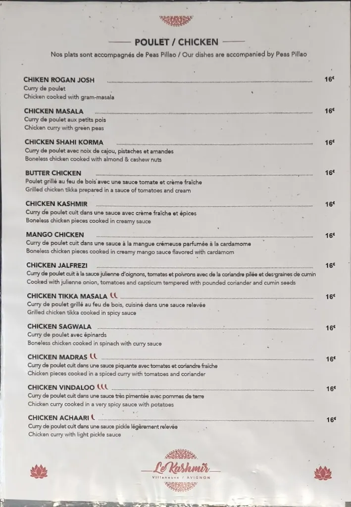 Menu_LE KASHMIR_Villeneuve-lès-Avignon_image_1