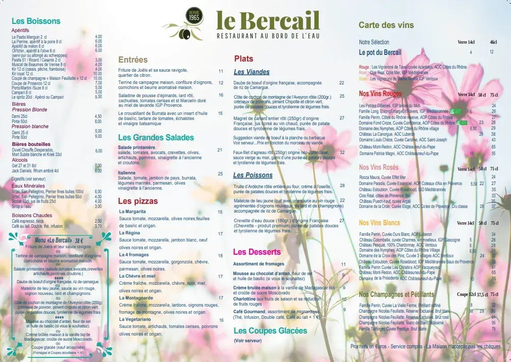 Menu_Le Bercail Avignon_Avignon_image_2
