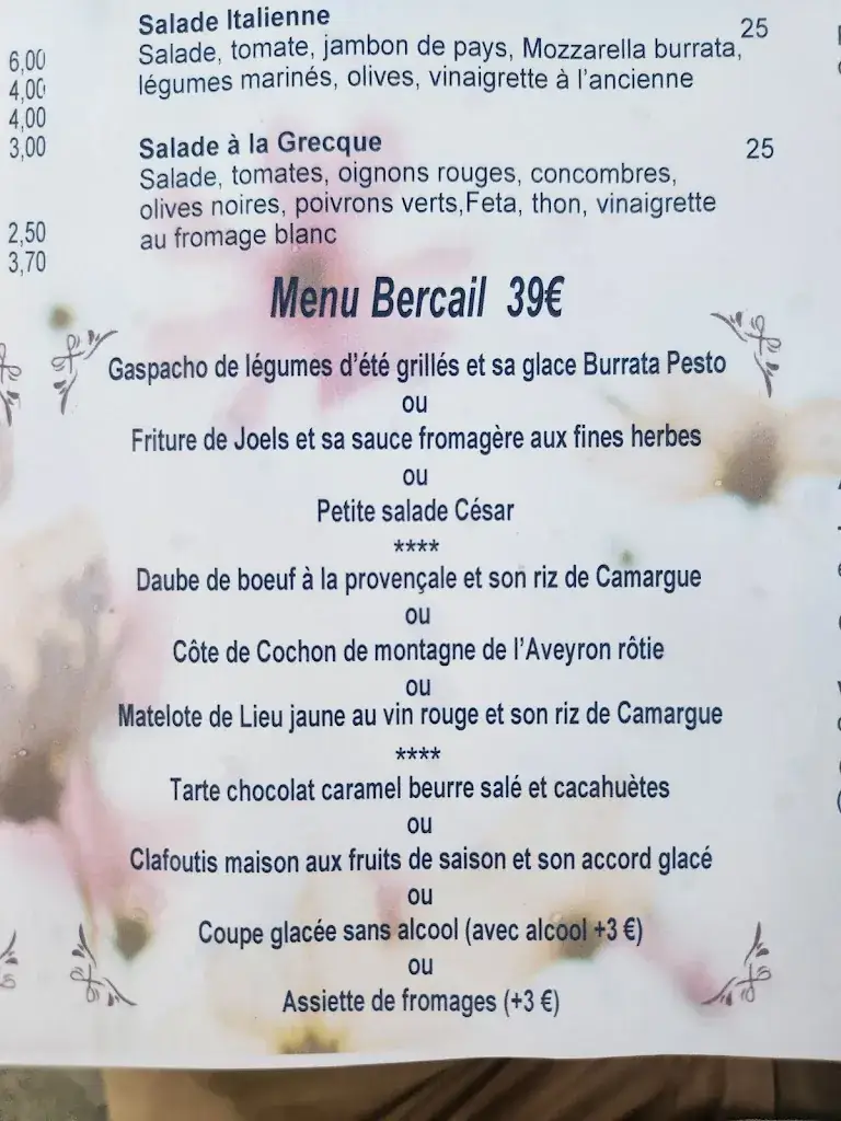Menu_Le Bercail Avignon_Avignon_image_3