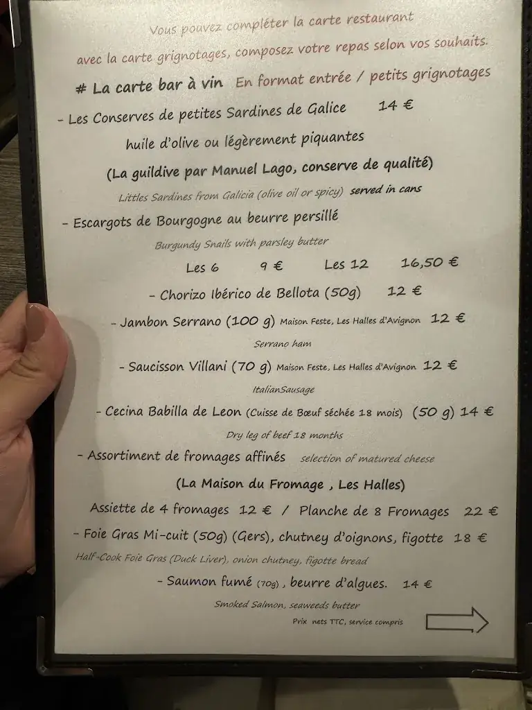 Menu_Restaurant Bar à Vin Le 46_Avignon_image_1