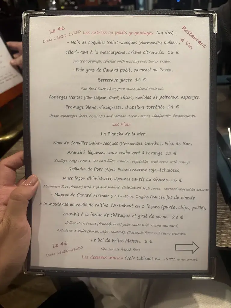 Menu_Restaurant Bar à Vin Le 46_Avignon_image_2