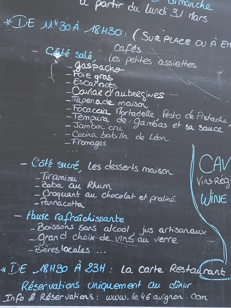 Menu_Restaurant Bar à Vin Le 46_Avignon_image_4