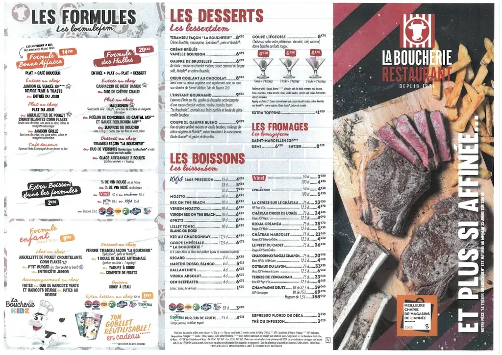 Menu_Restaurant La Boucherie_Villepinte_image_1