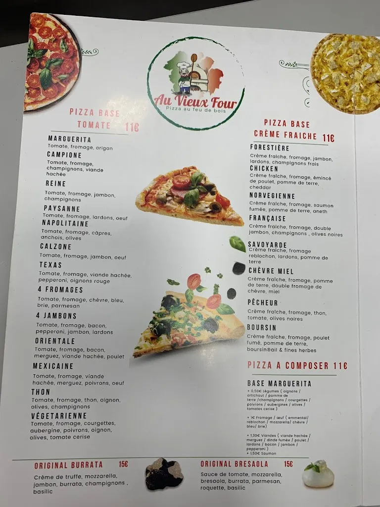 Menu_Pizzeria Au vieux four_Villepinte_image_1
