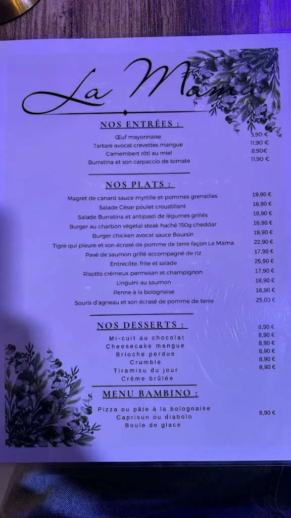 Menu_La Mama_Villepinte_image_1