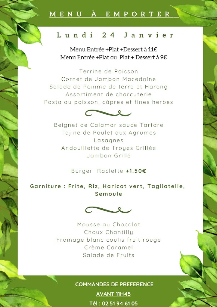 Menu_La Forêt Restaurant Traiteur_Aizenay_image_1