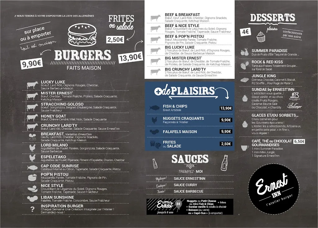 Menu_Ernest Inn Angers_Angers_image_1
