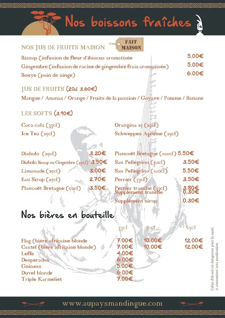 Menu_Au Pays Mandingue - Voyage Culinaire Franco-Africain Exceptionnel à Angers_Angers_image_4