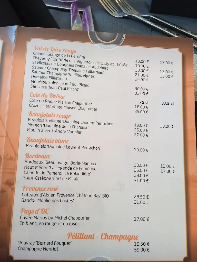 Menu_Auberge Des Hunaudieres_Ruaudin_immagine_2