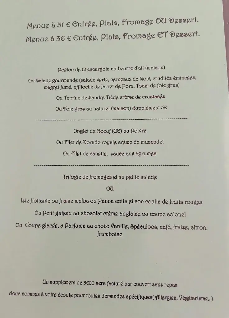 Menu_Restaurant L'Auberge des Isles_Lude_immagine_1