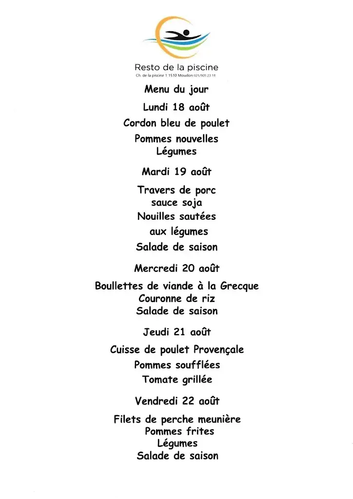 Menu_Resto de la piscine_Moudon_immagine_1