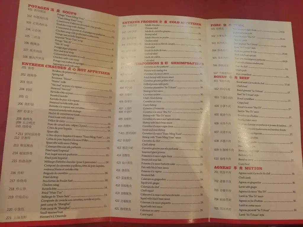 Menu_Yuan Ming Yuan Sàrl_Savigny_image_1