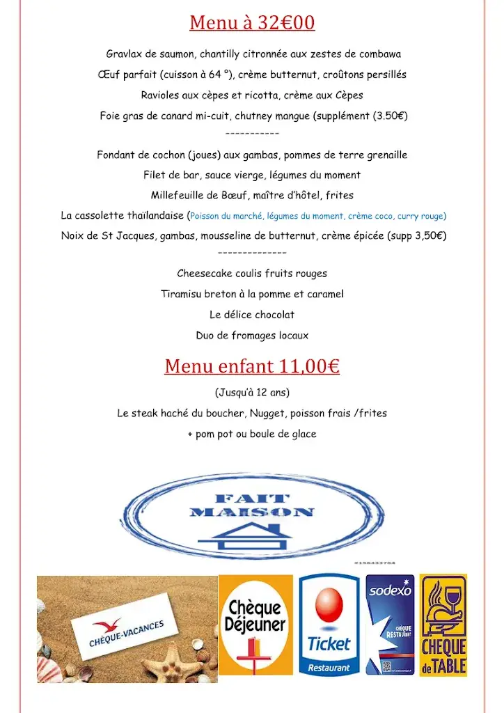 Menu_Cote Et Plaisance restaurant Pornic_Pornic_image_3