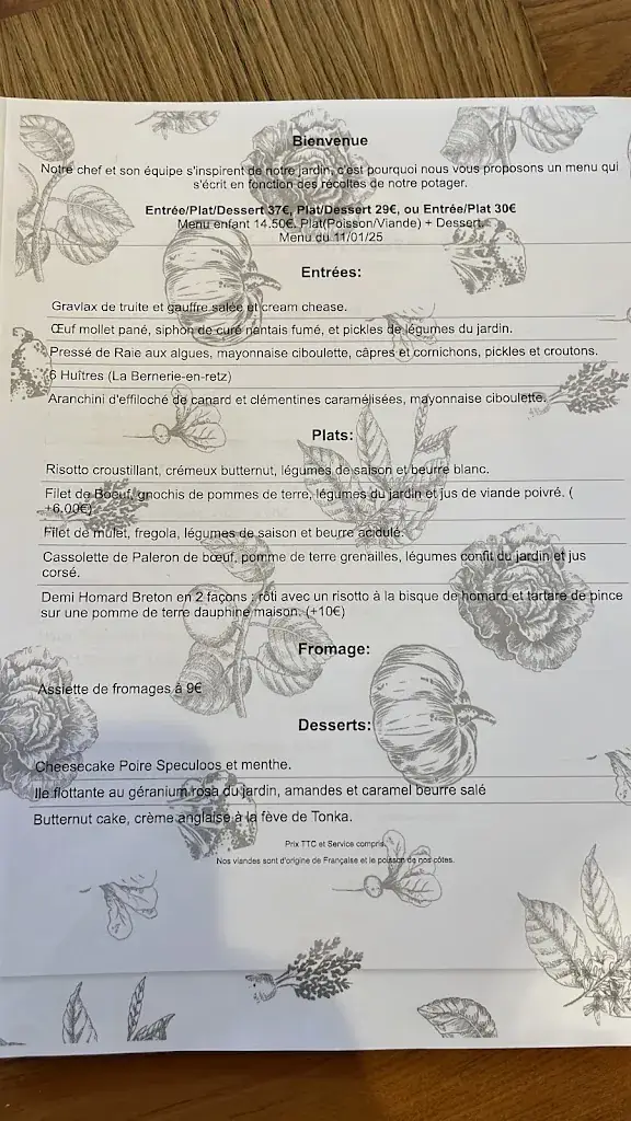 Menu_Restaurant de l'Éco-Domaine La Fontaine | Pornic_Pornic_image_1