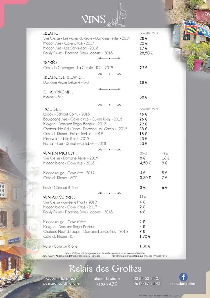 Menu_Le Relais des Grottes_Azé_image_2