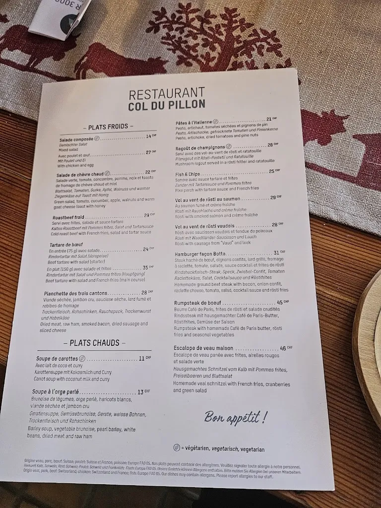 Menu_Restaurant Col du Pillon_Diablerets_image_2