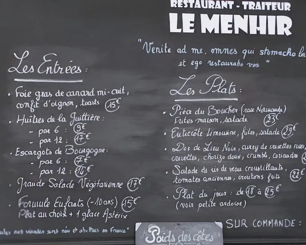 Menu_Restaurant Le Menhir_Avrillé_image_3