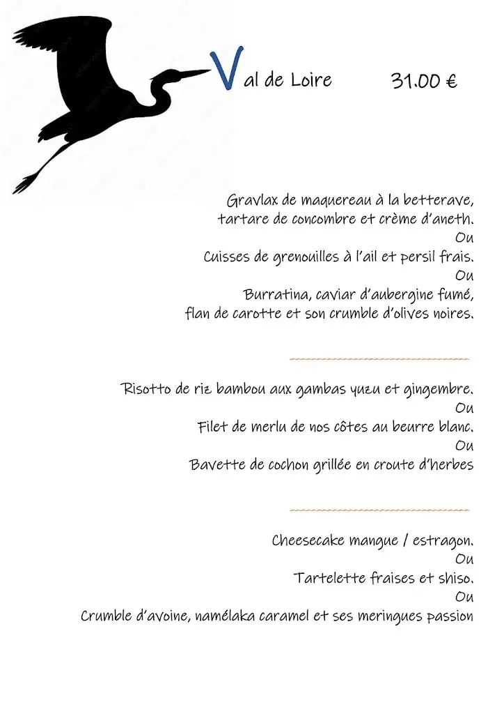Menu_Auberge du Val de Loire_Divatte-sur-Loire_image_1