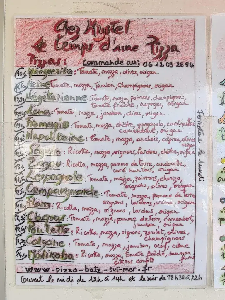 Menu_Chez Krystel - Le Temps d'une Pizza_Batz-sur-Mer_image_2