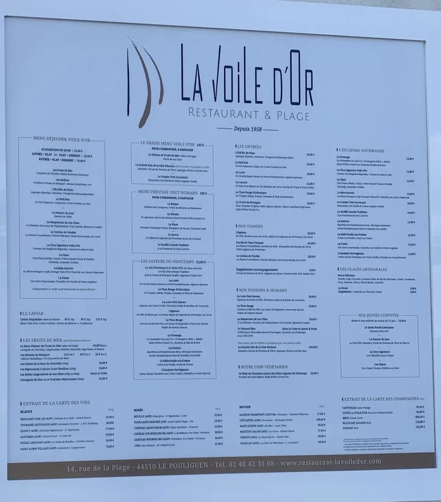 Menu_La Voile d'Or_Pouliguen_image_1