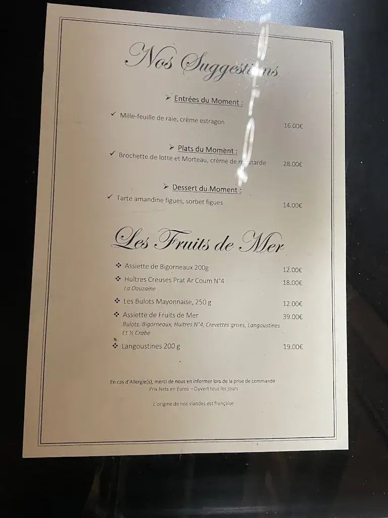 Menu_Restaurant l'Océan & Bistrot_Croisic_immagine_1
