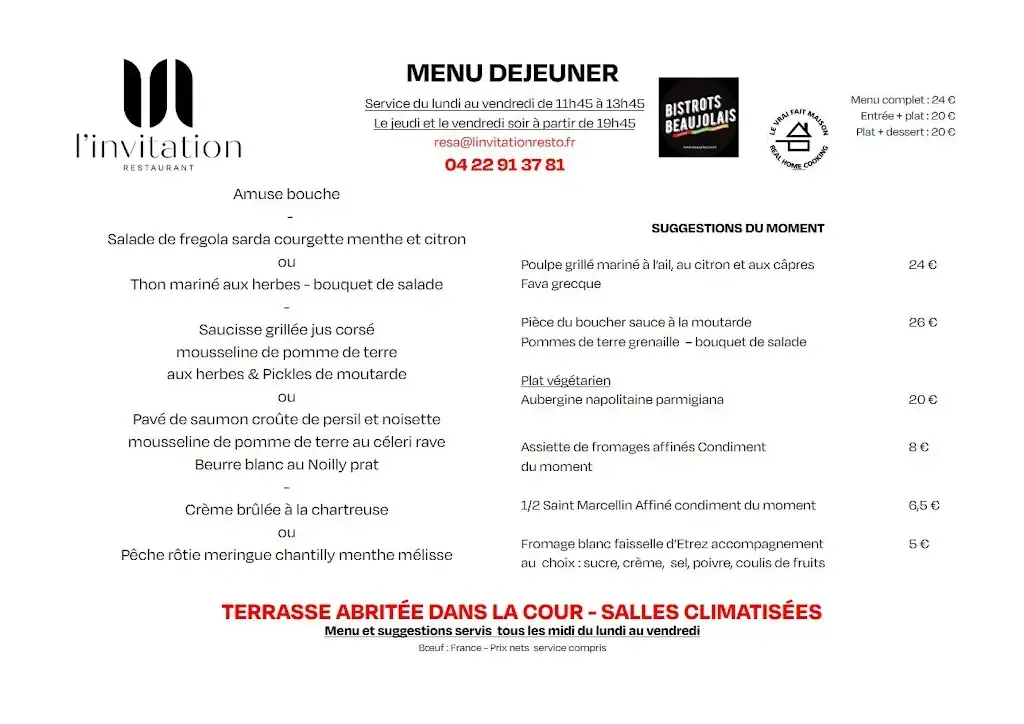 Menu_L'invitation Restaurant_Villefranche-sur-Saône_image_1