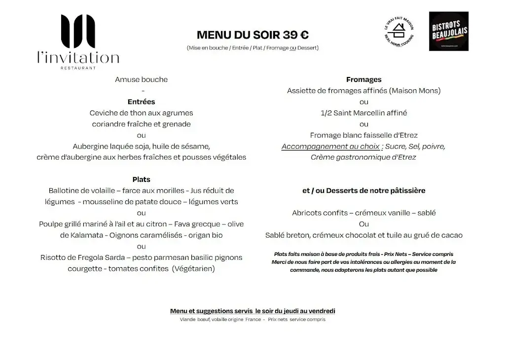 Menu_L'invitation Restaurant_Villefranche-sur-Saône_image_2