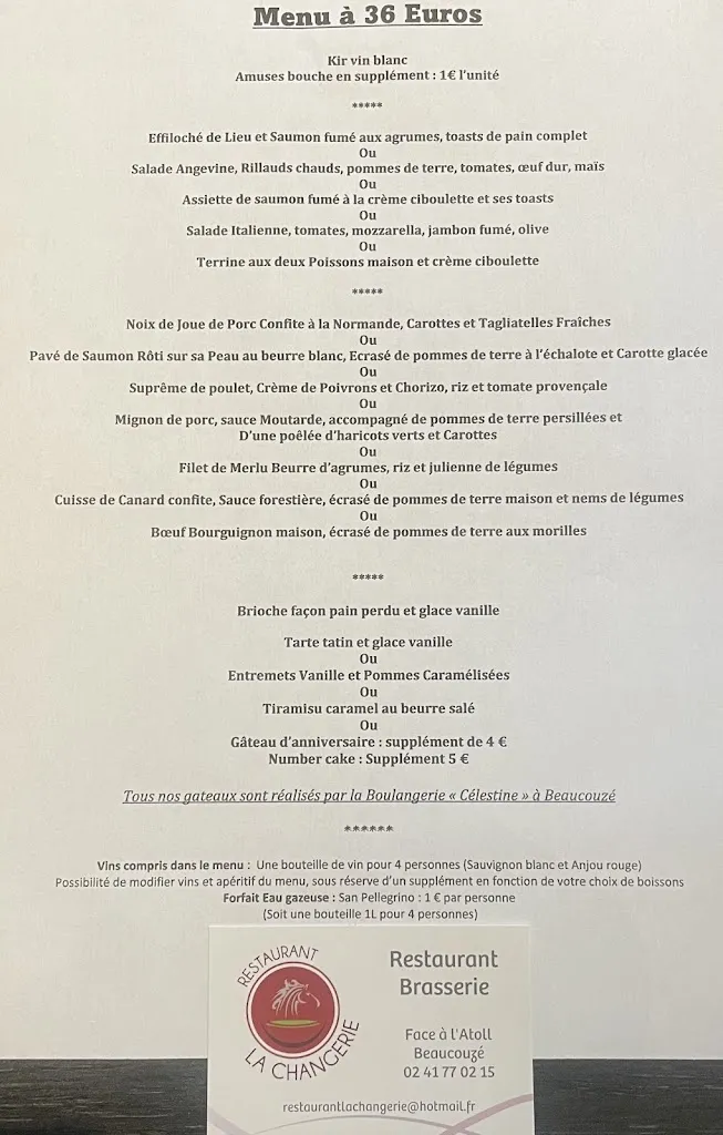Menu_Restaurant La Changerie_Beaucouzé_image_1