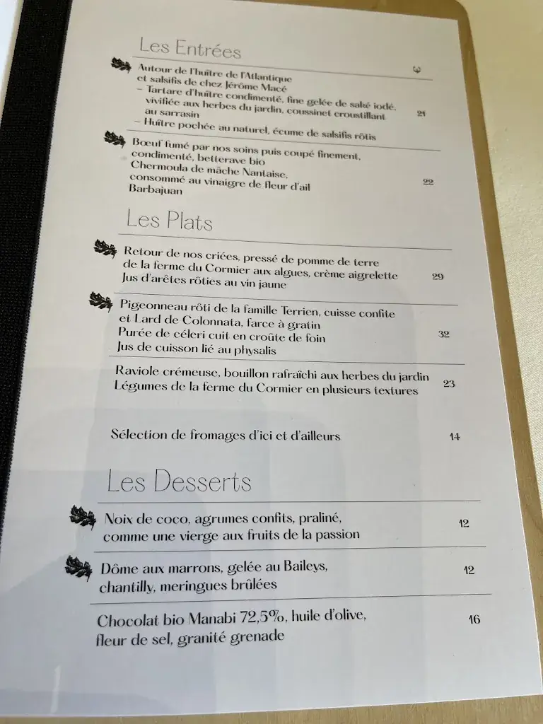 Menu_Restaurant Le 1825 - La table_Beaupréau-en-Mauges_image_1