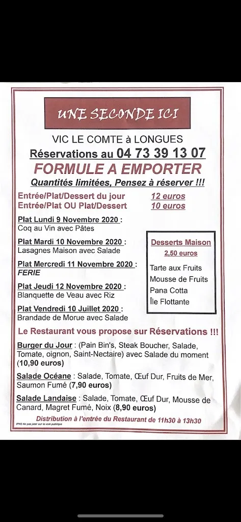 Menu_Une Seconde ICI_Vic-le-Comte_image_1