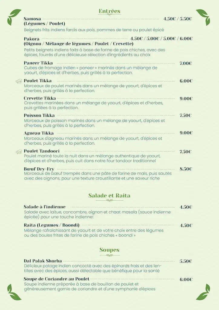 Menu_Le Safran - Restaurant Indien & Bar_Bessé-sur-Braye_image_3