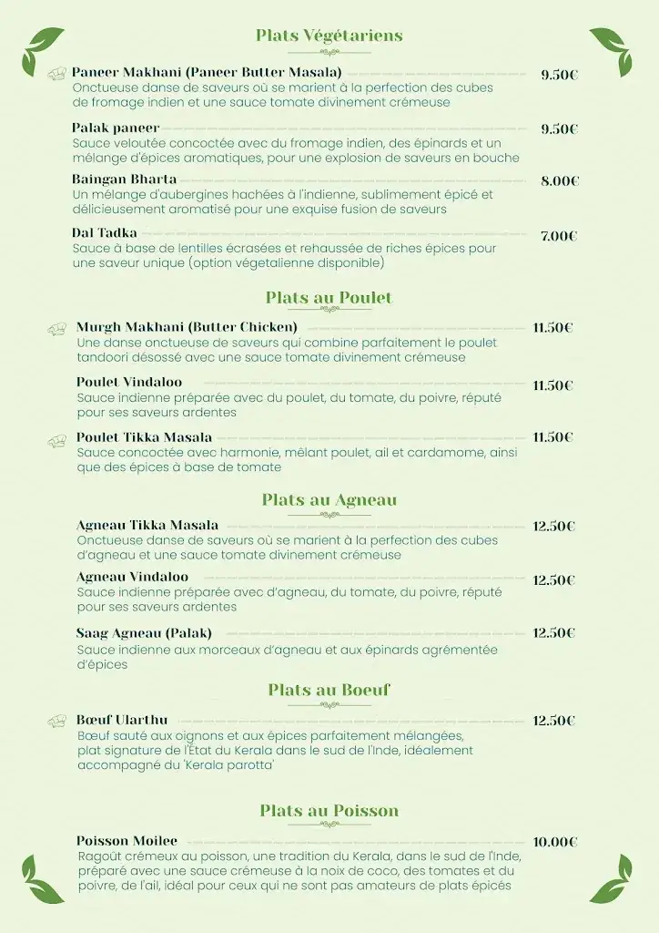Menu_Le Safran - Restaurant Indien & Bar_Bessé-sur-Braye_image_4