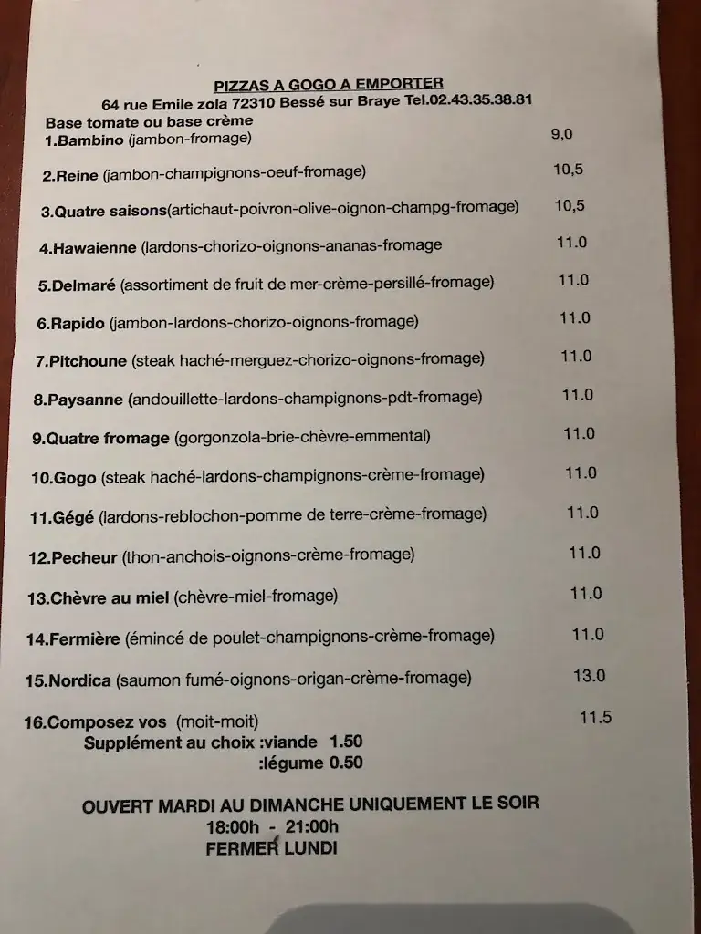 Menu_Pizza à Gogo Restaurant_Bessé-sur-Braye_image_4