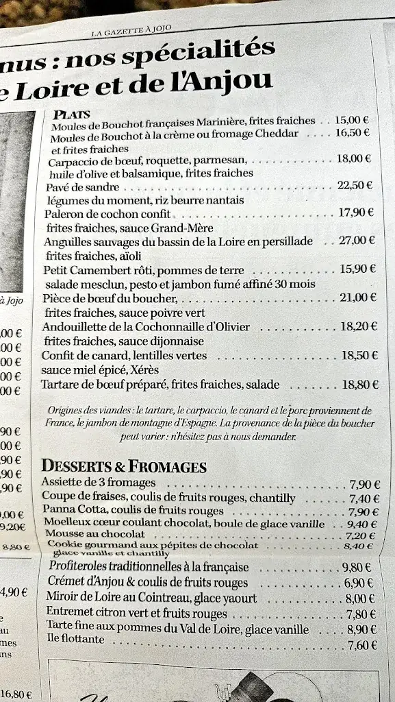 Menü_La Guinguette à Jojo_Saint-Saturnin-sur-Loire_Bild_1