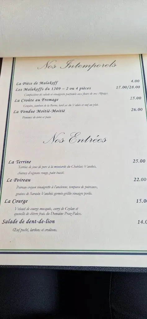 Menu_Restaurant des Pléiades_Blonay_immagine_3