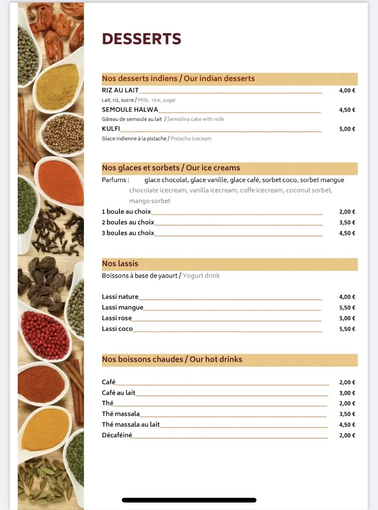 Menü_RESTAURANT KASHFULL INDIEN_Blain_Bild_1