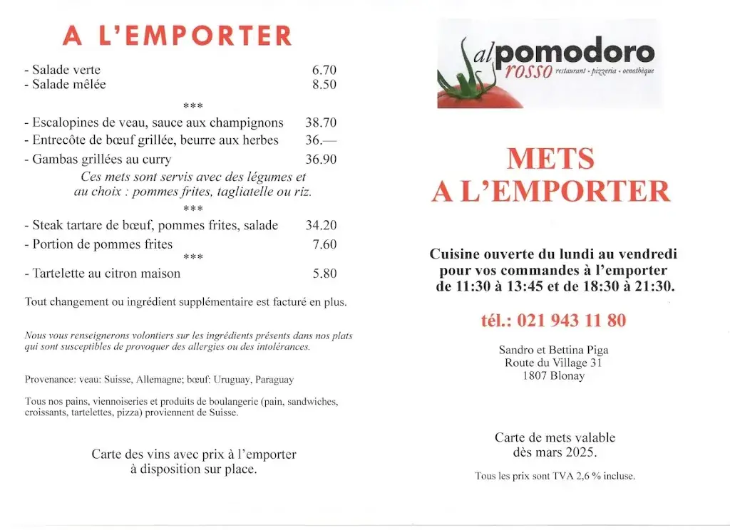 Menu_Al Pomodoro Rosso_Blonay_image_3