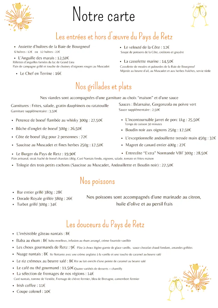 Menu_Restaurant l'auberge Du Pays De Retz Caterer Séminaire Mariage_Port-Saint-Père_image_2