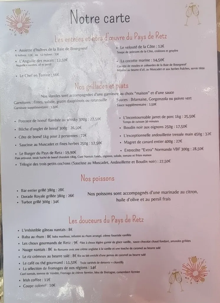 Menu_Restaurant l'auberge Du Pays De Retz Caterer Séminaire Mariage_Port-Saint-Père_image_3