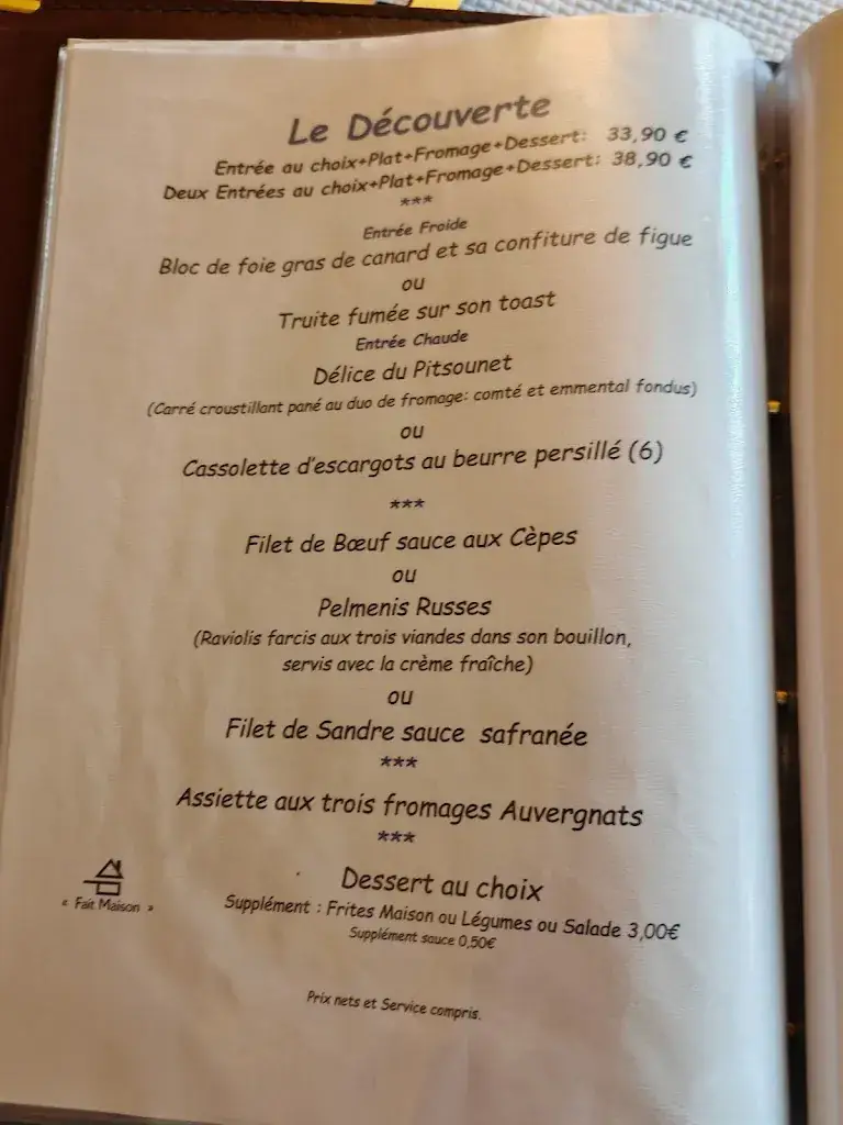 Menu_Auberge Le Pitsounet_Mont-Dore_image_3